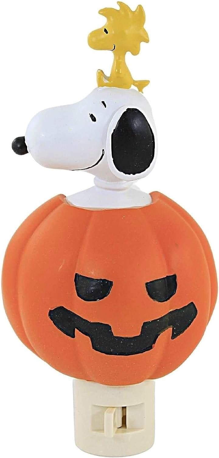 Snoopy in Jack-O-Lantern Swivel Plug Night Light 7 Inch - Holiday Corner