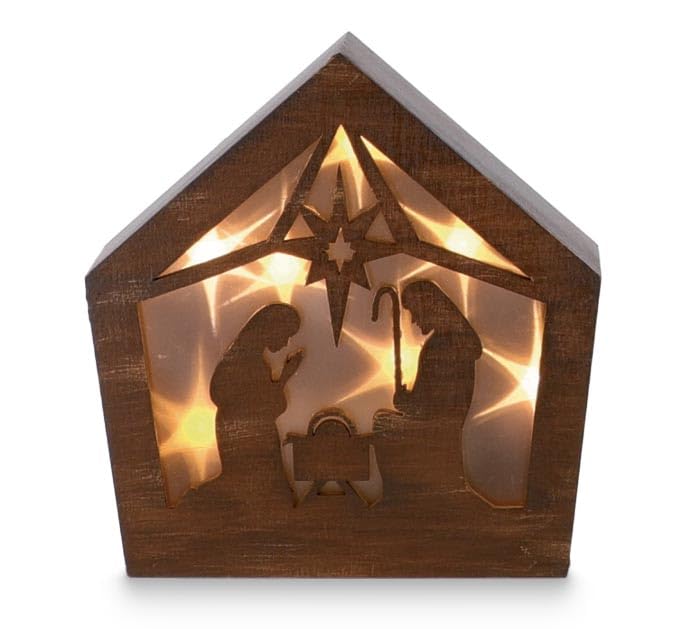burton+BURTON Shelf Sitter Wood Holy Family Nativity Figurine, 6-inch Height, Holiday Decoration, Brown, 1851249 (Copy) - Holiday Corner