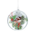GLASS DISC CHICKADEE ORNAMENT - Holiday Corner