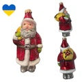 Rustic Santa, Red/ White, Figurine Ukrainian Made Christmas Ornament - Holiday Corner