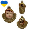 Ukrainian: Angel, Gold/ Brown/ Nude, Figurine Christmas Ornament - Holiday Corner