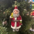 Rustic Santa, Red/ White, Figurine Ukrainian Made Christmas Ornament - Holiday Corner