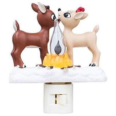 5.25 Inch Tall Rudolph Clarice by Fire Nightlight Flicker Flame - Holiday Corner