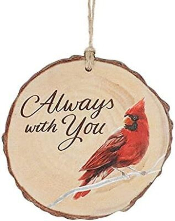 Wood Disc Ornament Cardinal - Holiday Corner