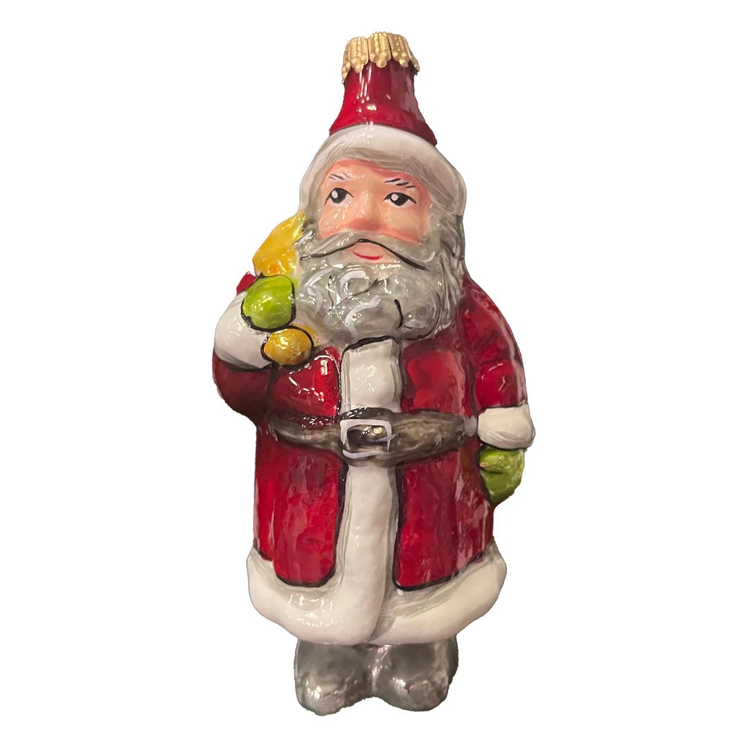 Rustic Santa, Red/ White, Figurine Ukrainian Made Christmas Ornament - Holiday Corner